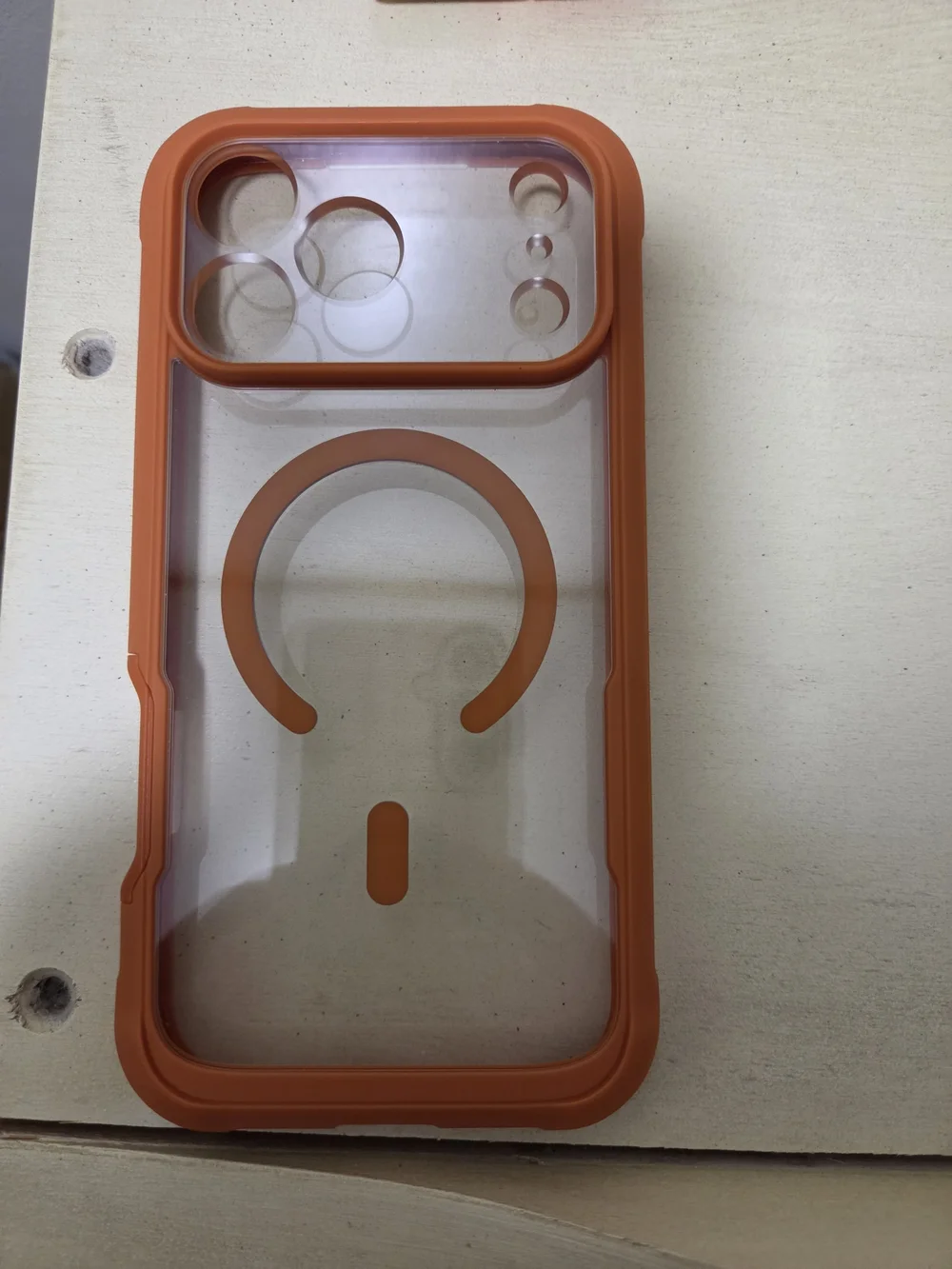 orange Iphone 17 Pro Max  Case with Built In Protector